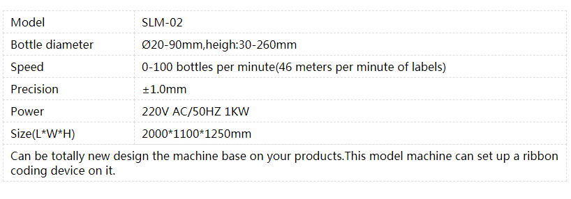 round bottles labelign machine technical parameters