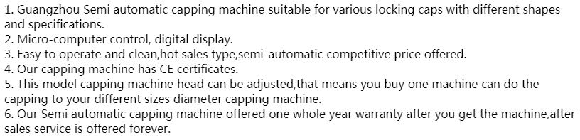 semi automatic capping machine features